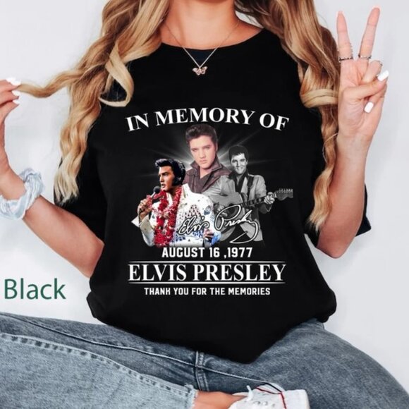 In Memory Of August 16 1977 Elvis Presley Thank You For The Memories T-Shirt - Picture 1 of 1